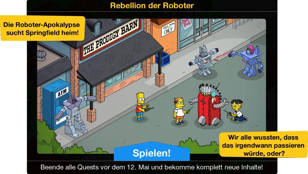 Rebellion der Roboter Beginn
