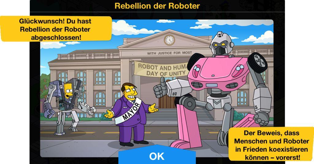 Rebellion der Roboter Ende